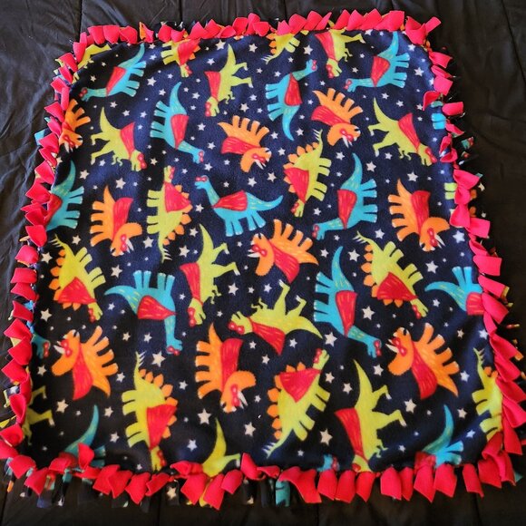 Dinosaur Fleece Tie Blanket (Baby) - Picture 1 of 4
